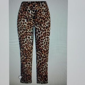 NWY, New York & Company Leopard Linen Belted Boyfr